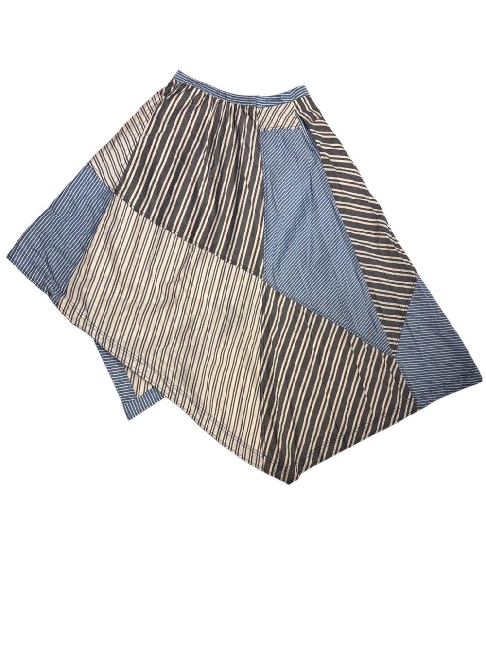 ANTHROPOLOGIE PILCRO I Skirt Reworked Asymmetrical Midi Blue White Size Medium - Picture 3 of 15